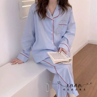 Xuan♥睡衣女春秋季韓版新款學生宿舍ins閨蜜卡通長袖外穿兩件套家居服