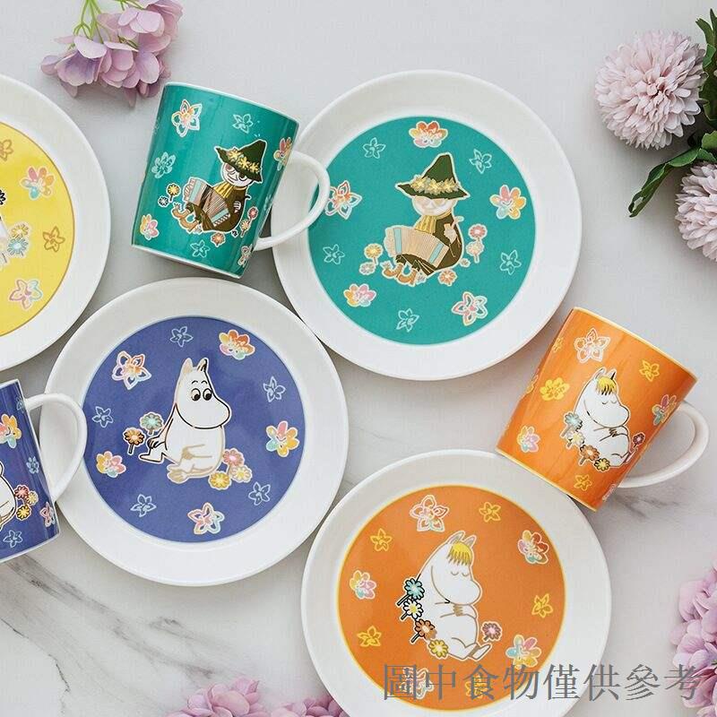 熱銷爆款JL 出口日本Moomin姆明卡通陶瓷餐具 描金咖啡馬克杯圓餐盤米飯碗