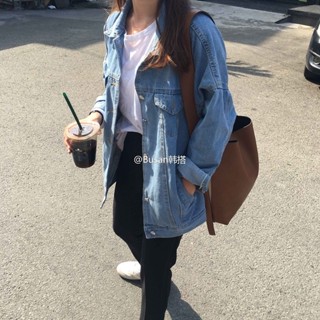 GALA衣櫥 牛仔外套女春秋裝bf風2023新款潮韓版寬鬆學生淺色百搭短款牛仔衣