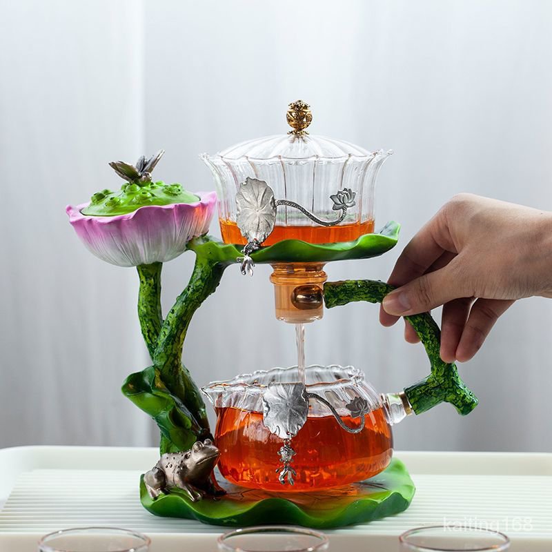 🔥玻璃茶具🔥自動茶具組 茶具 茶具組 茶器 懶人茶具 泡茶組 送禮禮品遠捨耐熱玻璃全自動茶具套裝傢用會客功夫茶盃高檔磁吸