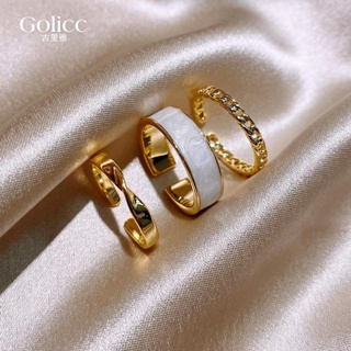 Golicc 套裝組合戒指 女時尚個性ins潮小眾設計食指日式輕奢高級冷淡風 戒指 指環 開口戒 食指戒