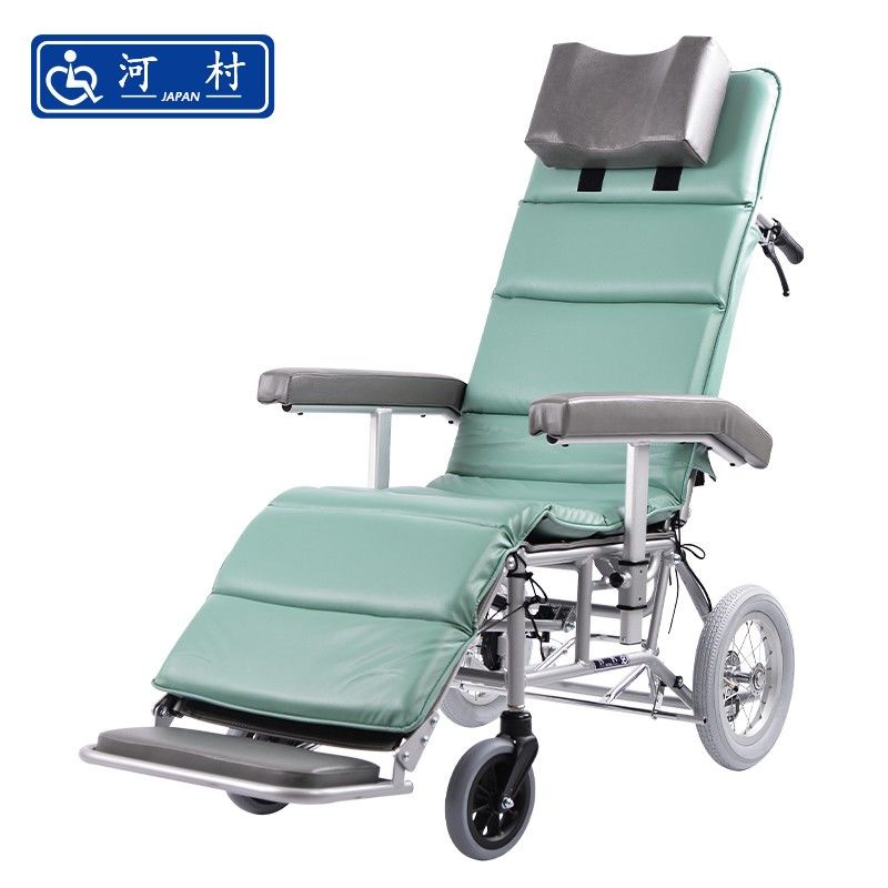 🔵【台輪灣椅】🔵日本河村老人輪椅可全躺半躺老人鋁合金護理手推代步車可折疊RR60