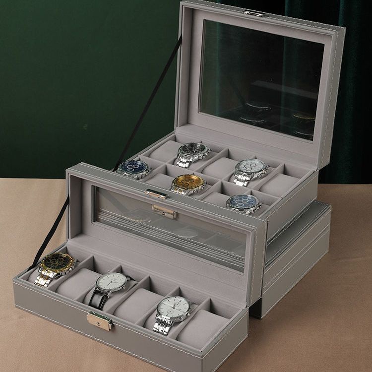 手錶盒  錶盒 手錶收納盒 手錶收藏盒 展示盒 飾品盒 首飾盒 珠寶盒便雅皮質手錶盒收納盒腕錶展示盒機械錶首飾盒手錶盒子