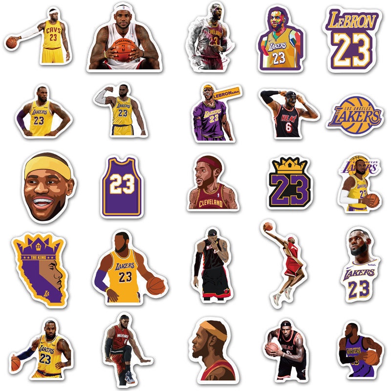 NBA貼紙籃球巨星科比詹姆斯庫里防水筆記本貼紙冰箱貼紙NBA裝飾貼