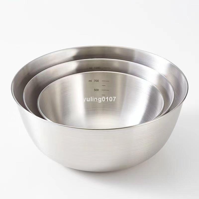 『汐檬』304不銹鋼盆烘焙耐高溫家用不鏽鋼碗大碗