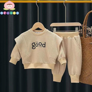 🎏桃氣BABY🍑 寶寶春秋季套裝新款男女童衛衣兒童外穿冬褲兩件套0-3歲嬰兒衣服