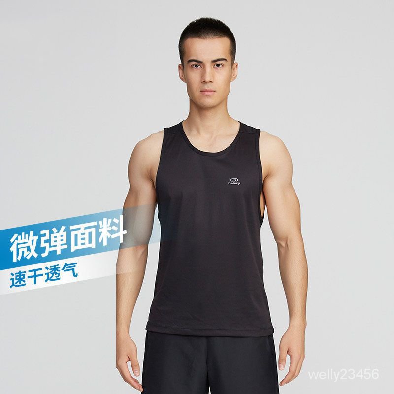熱賣迪卡儂運動背心歐碼寬鬆男健身衣訓練速幹透氣跑步籃球無袖T恤