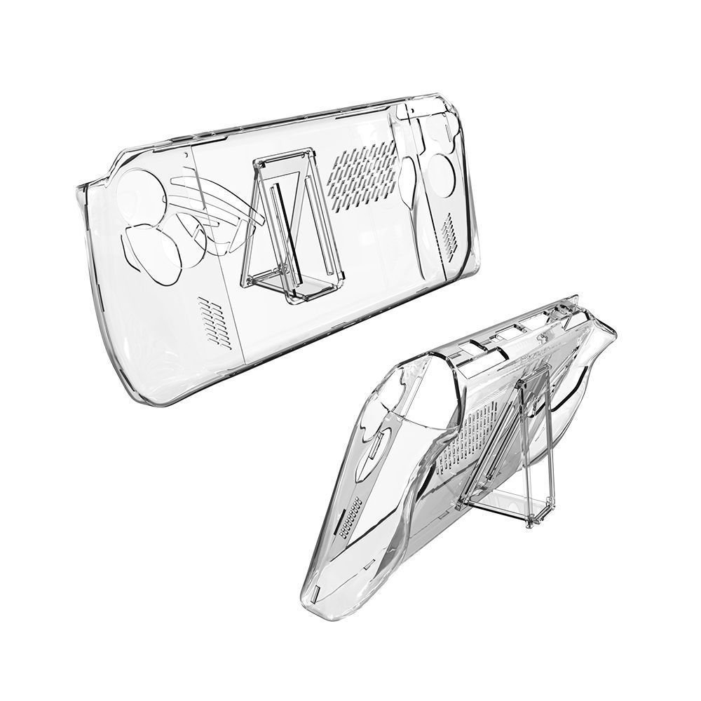 711超惠🚚華碩rog ally透明水晶一體保護套掌機配件軟硬防摔全包帶支架外殻