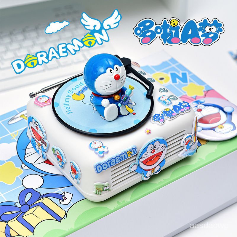 臺灣現貨❤哆啦A夢生日禮物61六一兒童節的禮品CD機藍牙音響音箱八音音樂盒