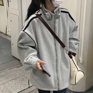 外套女生 女生衣服 女装外套 韓版外套 慵懶衛衣外套女學生寬松新款百搭學院風加絨加厚棒球服ins潮