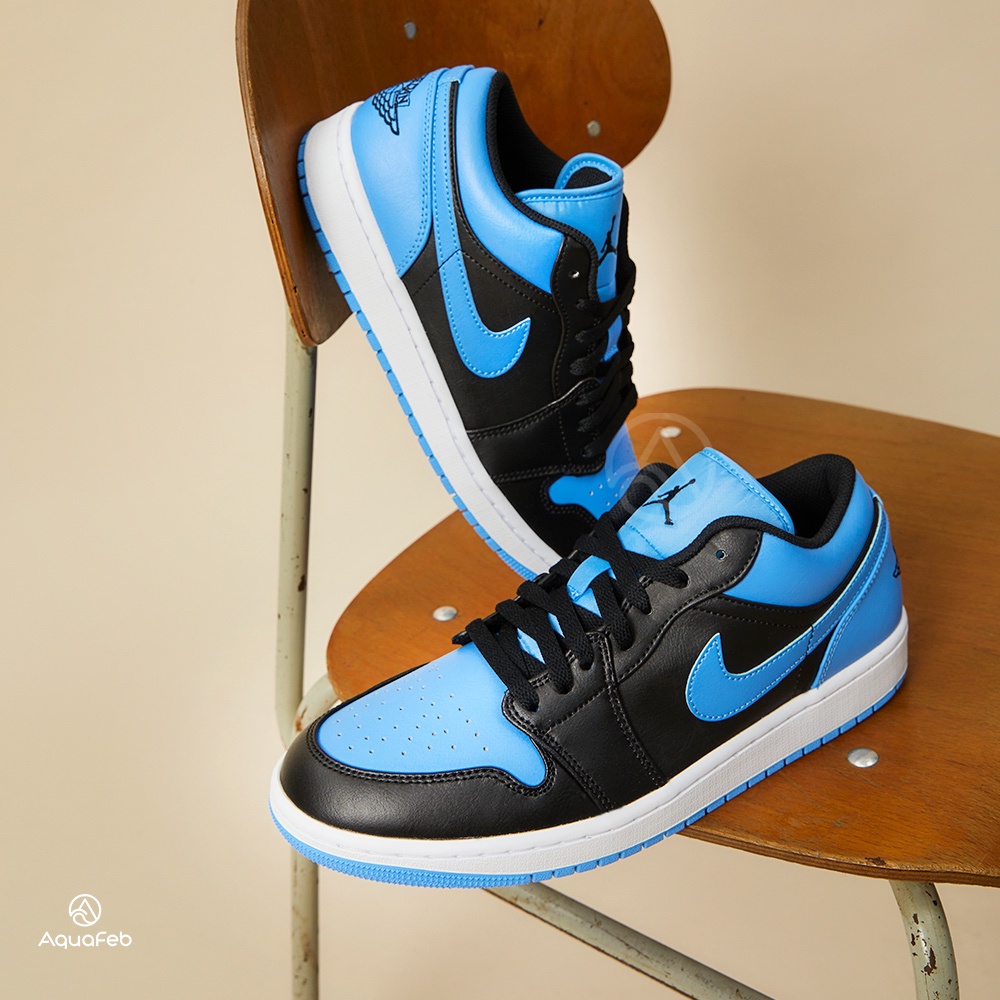 Nike Air Jordan 1 Low 男 黑藍 北卡藍 喬丹 低筒 AJ1 經典 休閒鞋 553558-041