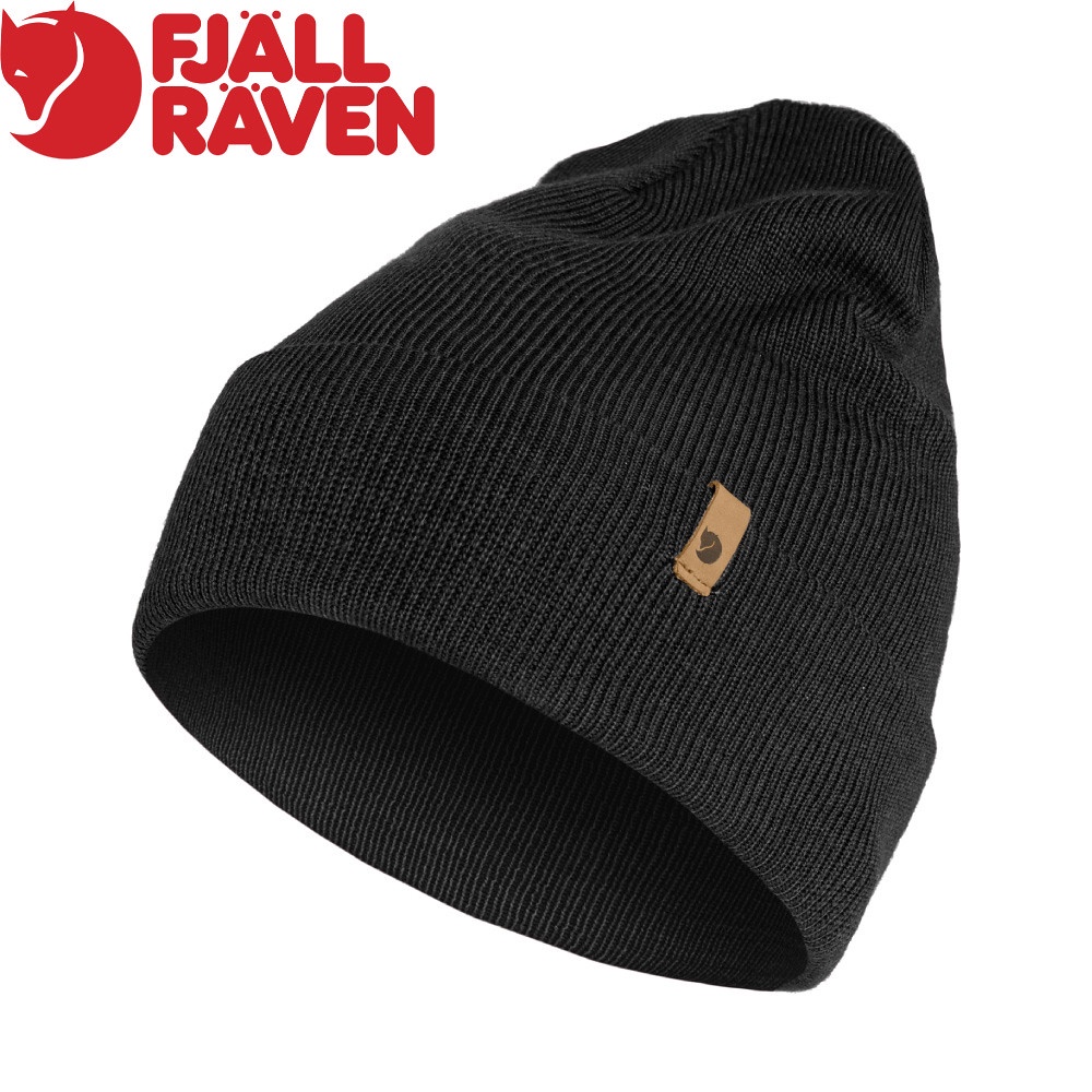 【Fjallraven 小狐狸 Classic Knit Hat 針織羊毛帽狸《黑》】F77368/保暖帽/毛帽/冬季帽