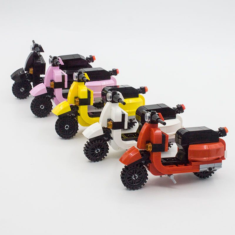 兼容樂高moc韋士柏摩托車迷mini小綿羊MOC積木擺件男女孩拼裝玩具
