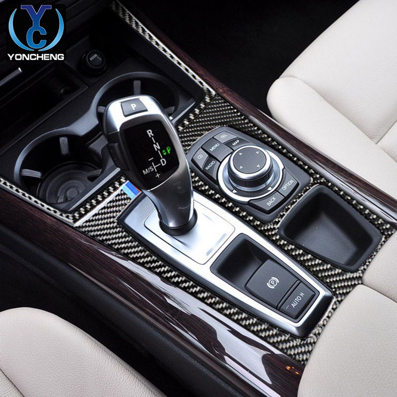 BMW 寶馬x5 x6碳纖維內飾改裝e70 e71改裝中控檔位裝飾改裝配件