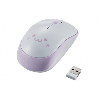 ELECOM表情無線靜音滑鼠-紫/白 墊腳石購物網