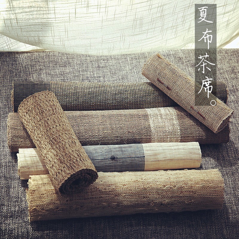 棉麻 茶席 手工 苧麻 夏布 自然 禪意 吸水 桌布 中式 日式 麻布 桌旗 拍攝 道具