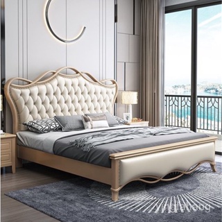 免費配送組裝 床現代簡約輕奢歐式法大200×220雙人主臥室1.8米儲物 高腳床 鐵床架 雙層床 上下床 儲物多功能床架