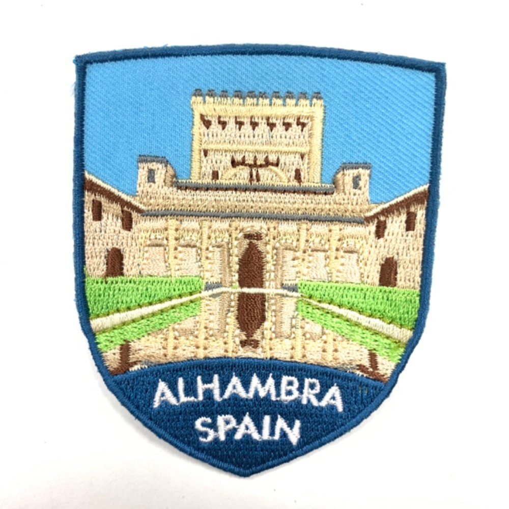 【A-ONE】西班牙 阿爾罕布拉宮 SPAIN 旅遊徽章 燙布貼紙胸章 立體繡貼 裝飾貼 繡片貼 燙布貼紙