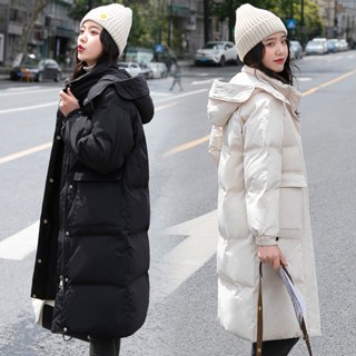 【Wik】冬天外套 羽絨外套 羽絨衣 羽絨服 棉服 棉襖 冬季新款過膝羽絨棉服女中長款棉衣韓版寬鬆加厚棉襖外套潮