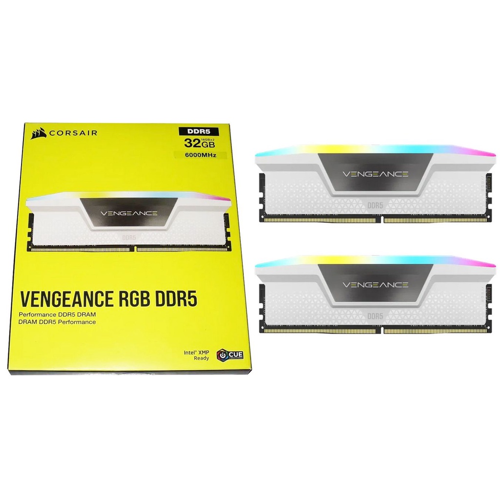 Corsair VENGEANCE RGB 32GB (2x16) DDR5-6000 記憶體 (白色)(平行進口)