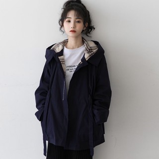 GALA衣櫥 抖音爆款秋季新款外套女春秋韓版寬鬆百搭BF風夾剋連帽休閒風衣潮
