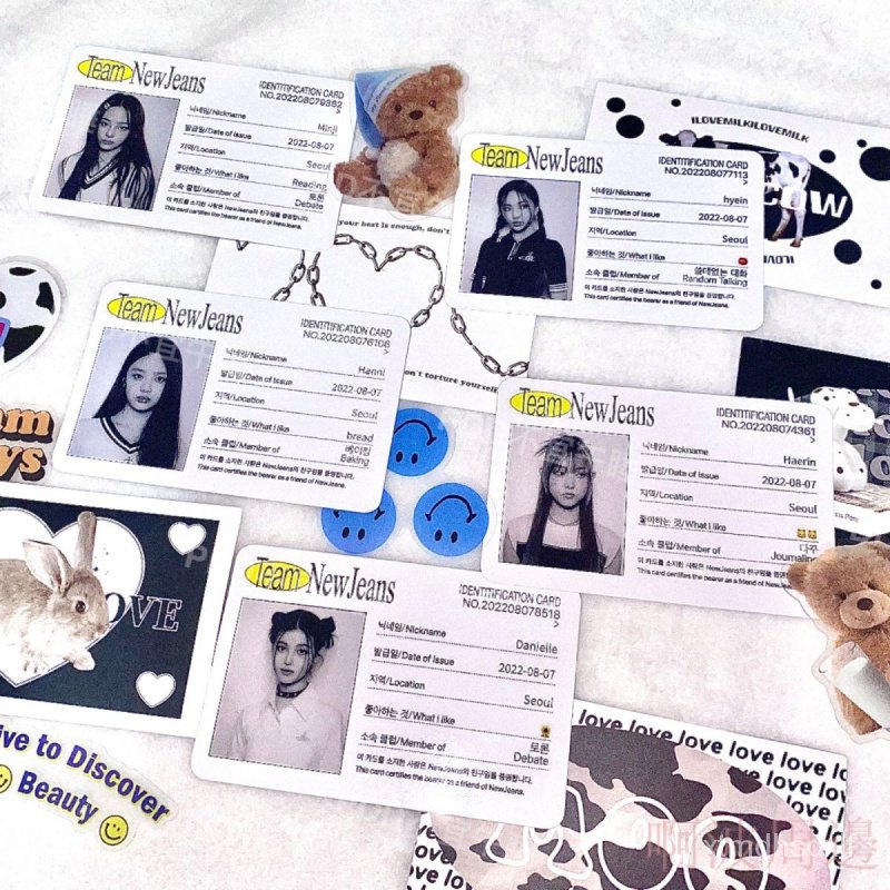 ✅熱銷 NEWJEANS ID卡 證件照卡 自製小卡 鯨 送閨蜜禮物簽名生日ins拍照