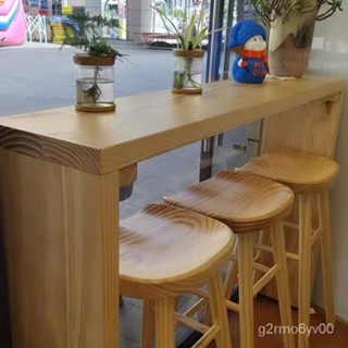 免運北歐實木吧臺桌傢用小吧臺客廳隔斷高腳桌靠墻吧臺餐桌休閒長條桌 吧臺桌 客廳小吧臺 靠墻長條桌 奶茶桌 酒吧高腳桌椅