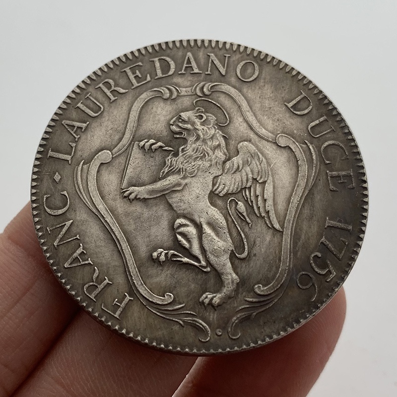 現貨 1756義大利豹子黃銅仿古舊銀硬幣 收藏幣工藝銅銀紀念幣紀念章