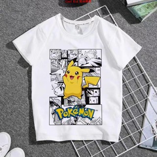 🔥口袋妖怪寵物小精靈寶可夢衣服神奇寶貝皮卡丘短袖t恤動漫周邊男女衣服童裝親子裝夏季裝兒童短袖T恤
