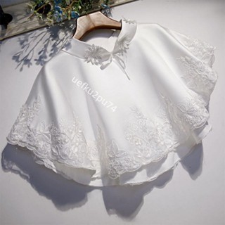 新款熱賣-婚紗 禮服斗篷披肩 緞面披肩 配婚紗搭裙子遮肉套頭短外套無袖 空調衫474