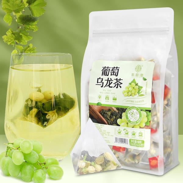 精品葡萄烏龍茶夏天必備果青提烏龍茶減水果茶肥奶茶原料百香果蜜桃茶