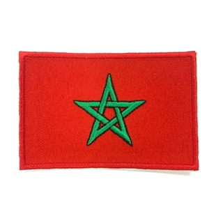 【A-ONE】摩洛哥國旗 熨燙刺繡 熨燙背膠補丁 布藝徽章 袖標 布標 布貼 補丁 貼布繡 臂章