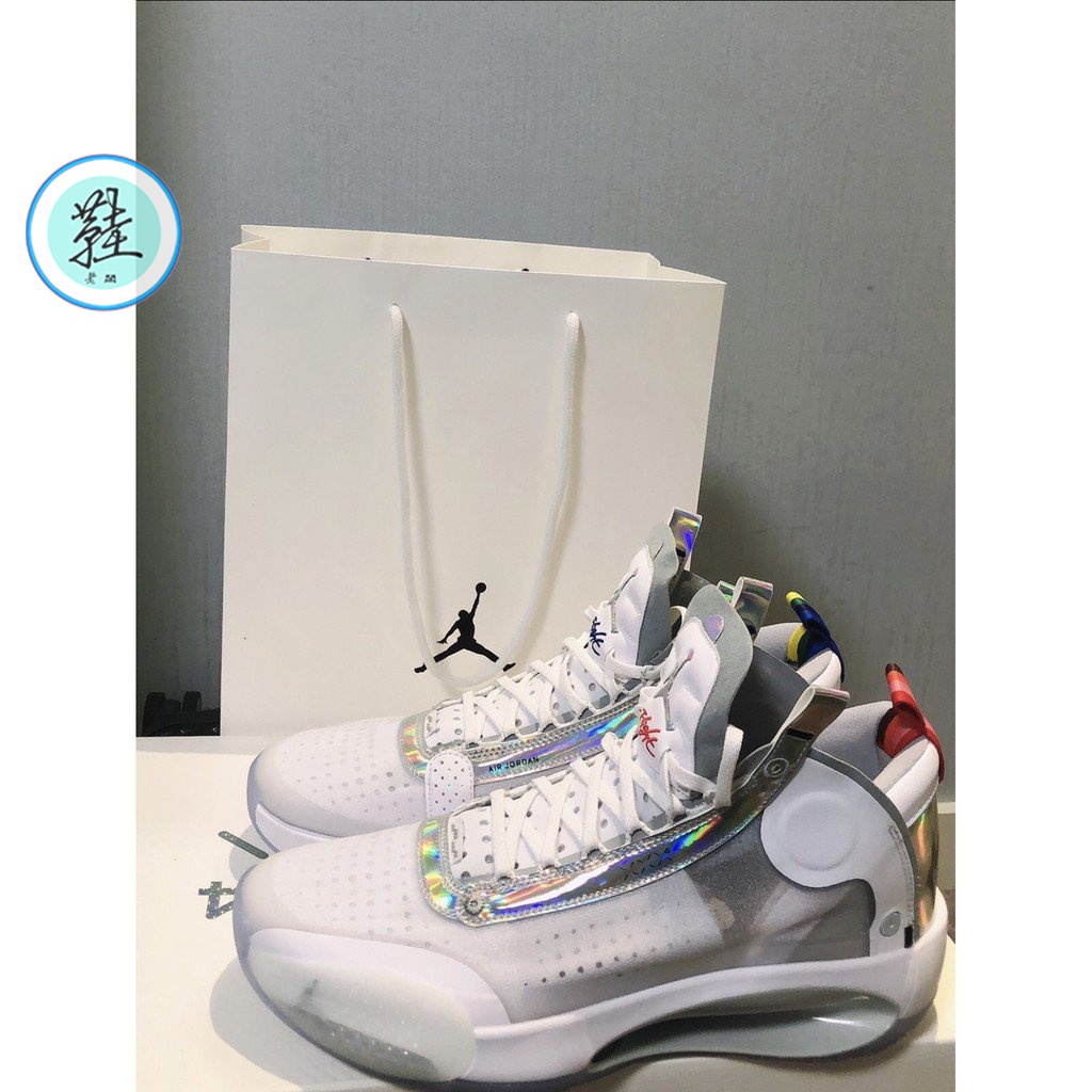 （情侶款）Air Jordan 34 “Whitelridescent” PF BQ3381-101 白鐳射