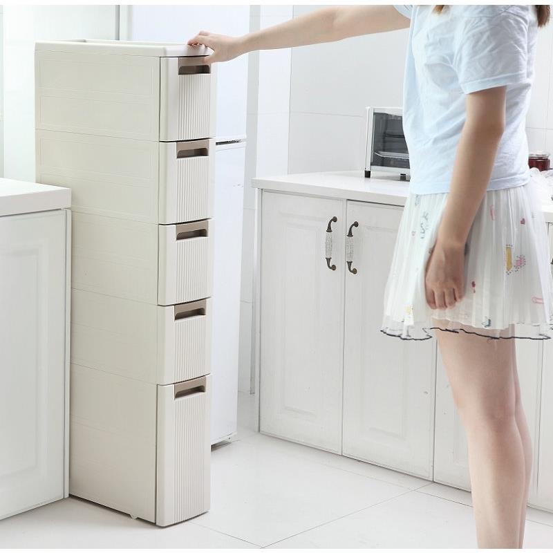 夾縫櫃 縫隙櫃 多層置物櫃 18cm寬夾縫置物架廚房冰箱旁縫隙儲物櫃衛生間可移動夾縫收納櫃