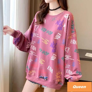 Queen👑大尺碼長袖 春秋薄款150公斤超大版衛衣女260斤寬松顯瘦200中長款長袖打底上衣