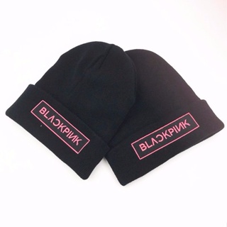 BLACKPINK 黑色繡花針織帽 週邊應援帽子彈力冷帽情侶