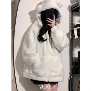 外套女 冬季外套 毛毛外套 羊羔毛 厚外套 太絕了!!!【舒服羊羔毛】原宿BF連帽加絨加厚ins韓版上衣外套女潮