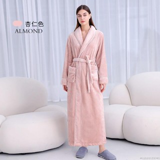 【限時免運】加長款睡袍女士2023年秋冬款新品珊瑚絨法蘭絨冬季加厚保暖睡衣冬季珊瑚絨睡衣 性感睡衣 睡裙 居家服