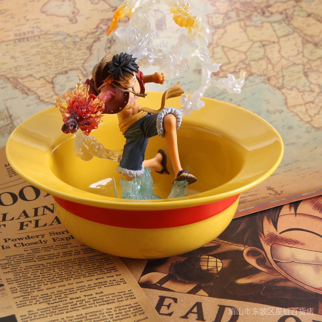 VicTory商行 熱銷爆款海賊王Luffy 草帽模型陶瓷碗 正版日本進口 動漫一番賞
