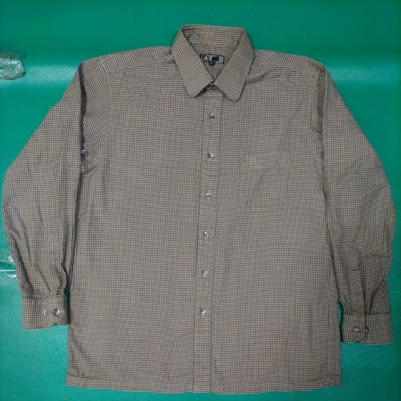 英國 DAKS 日本製 高級立體繡 純棉 優雅 保暖 質感 長袖 襯衫 L號（XL號可穿）