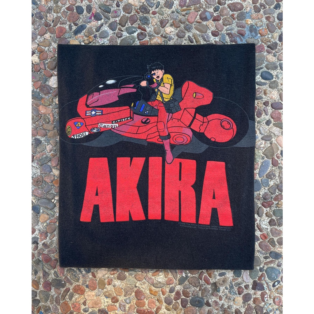 AKIRA阿基拉摩托車復古印花純棉短袖t恤男女2021年新款設計感潮牌