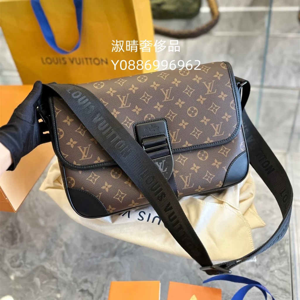 二手精品 LV 路易威登 ARCHY MM 中號 斜挎包 老花 男包 M46328 郵差包 肩背包 現貨