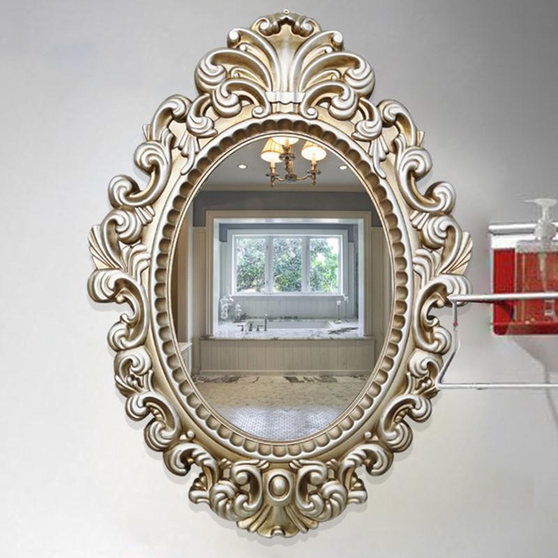 【廠家直銷】客廳鏡 裝飾鏡 歐式複古橢圓鏡子 鏡框 佈置裝飾鏡