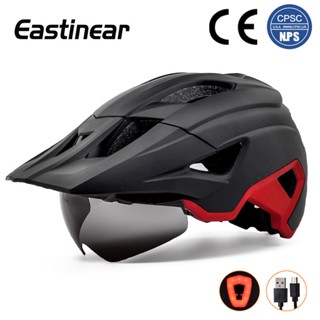 ❤Eastinear自行車安全帽 山地越野頭盔 公路車安全帽 磁吸式風鏡安全帽 USB充電尾燈安全帽 腳踏車安全帽