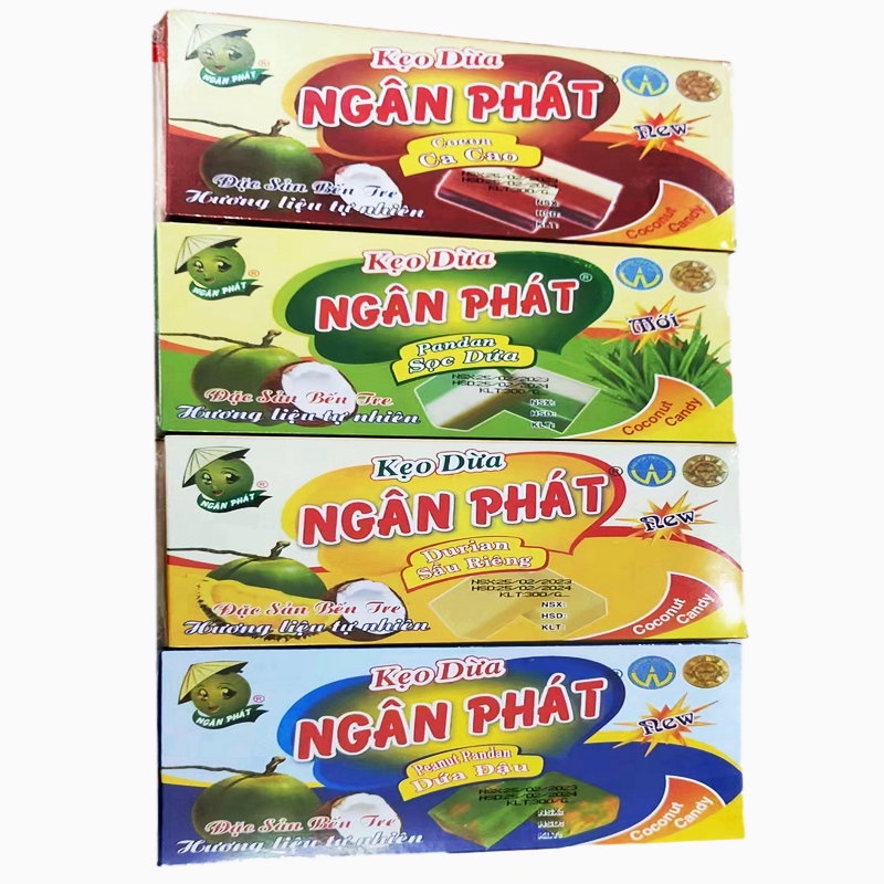 越南NGAN PHAT可可榴蓮花生香蘭味椰子糖果零食小吃休閑食品