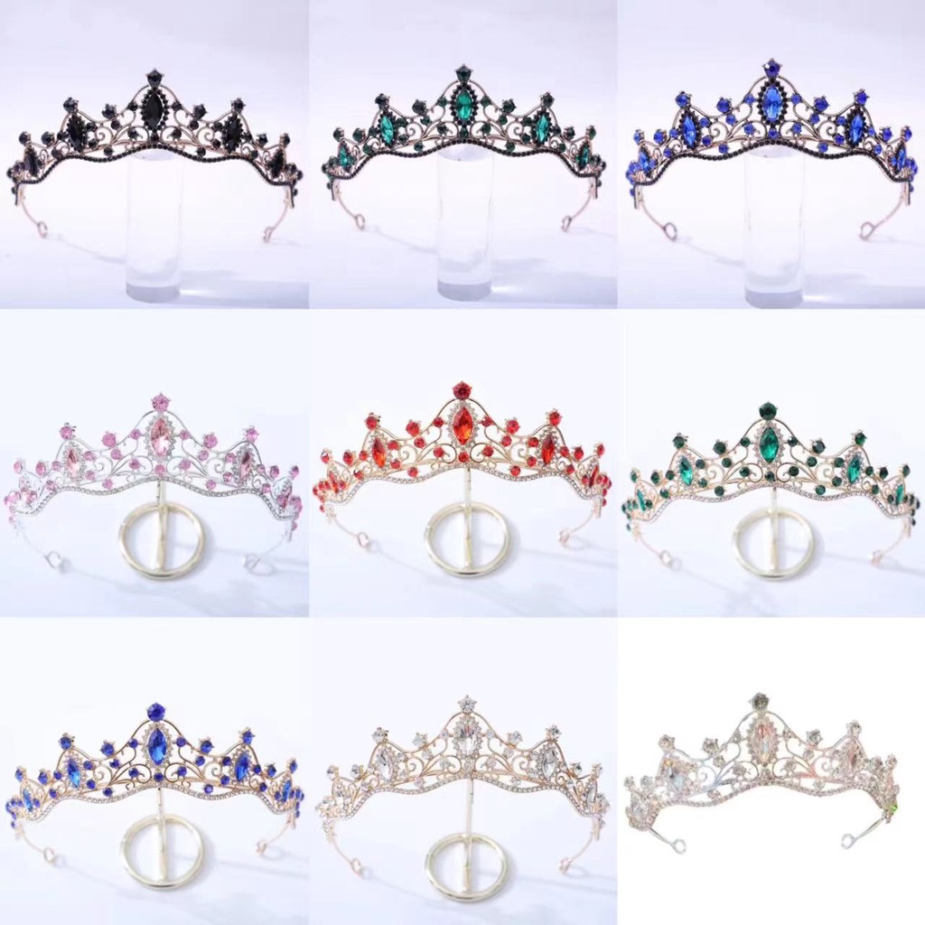 兒童水鑽皇冠頭飾公主王冠髮箍韓國女童演出錶演頭箍生日禮物髮飾