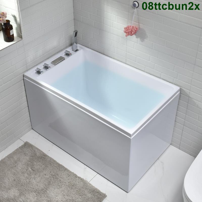 限時特惠 免運 浴缸迷你家用成人深泡小戶型薄邊浴盆日式網紅亞克力浴池0.9-1.5