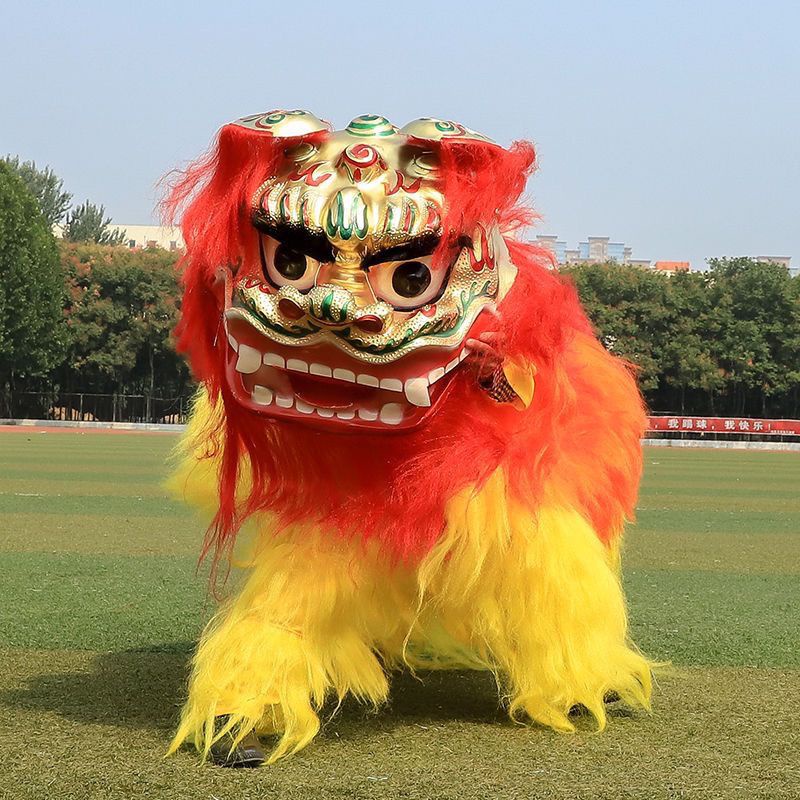 新款獅頭舞獅佛山傳統舞獅工藝品舞獅道具整套雙人龍獅北京獅子