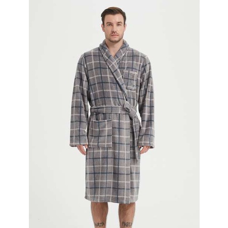 出口英國品牌 HACKETT男式冬季保暖加厚珊瑚絨浴袍睡袍刷毛家居服