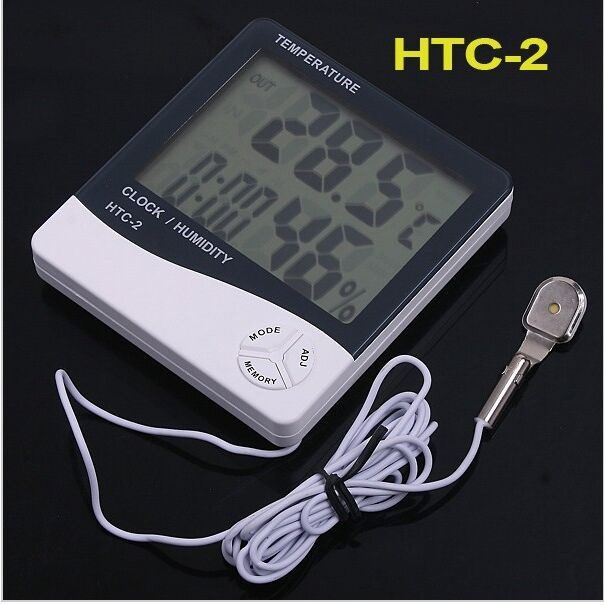 Digital LCD Temperature Thermometer Humidity Meter Clock 1pc